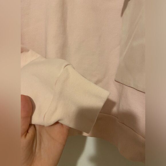 NWT Frame Denim Crewneck Long Sleeve Sweatshirt Pink S with silk bow cotton - Picture 8 of 9